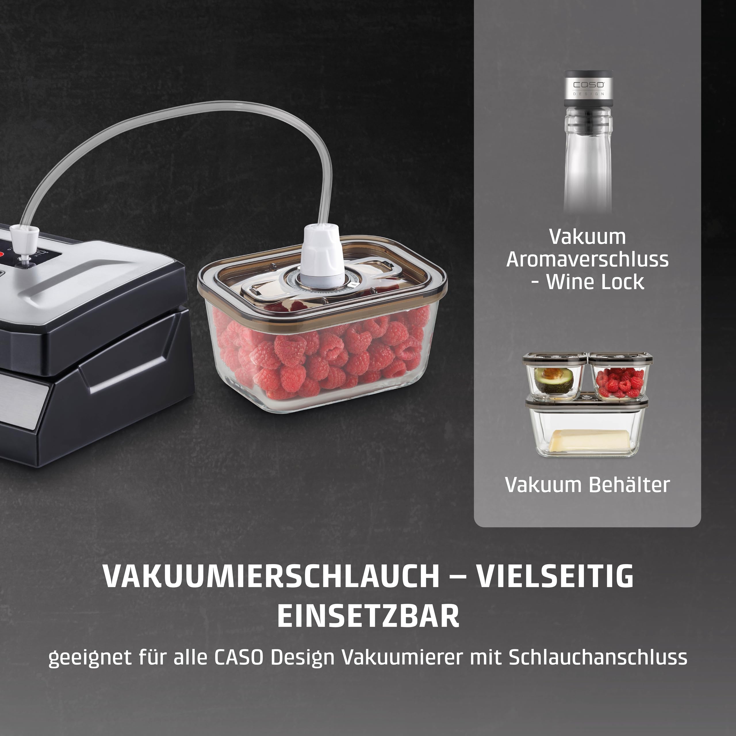 CASO VC10 Vakuumierer - Vakuumiergerät, 30cm Schweißnaht, inkl. 10 Profi-Folienbeutel