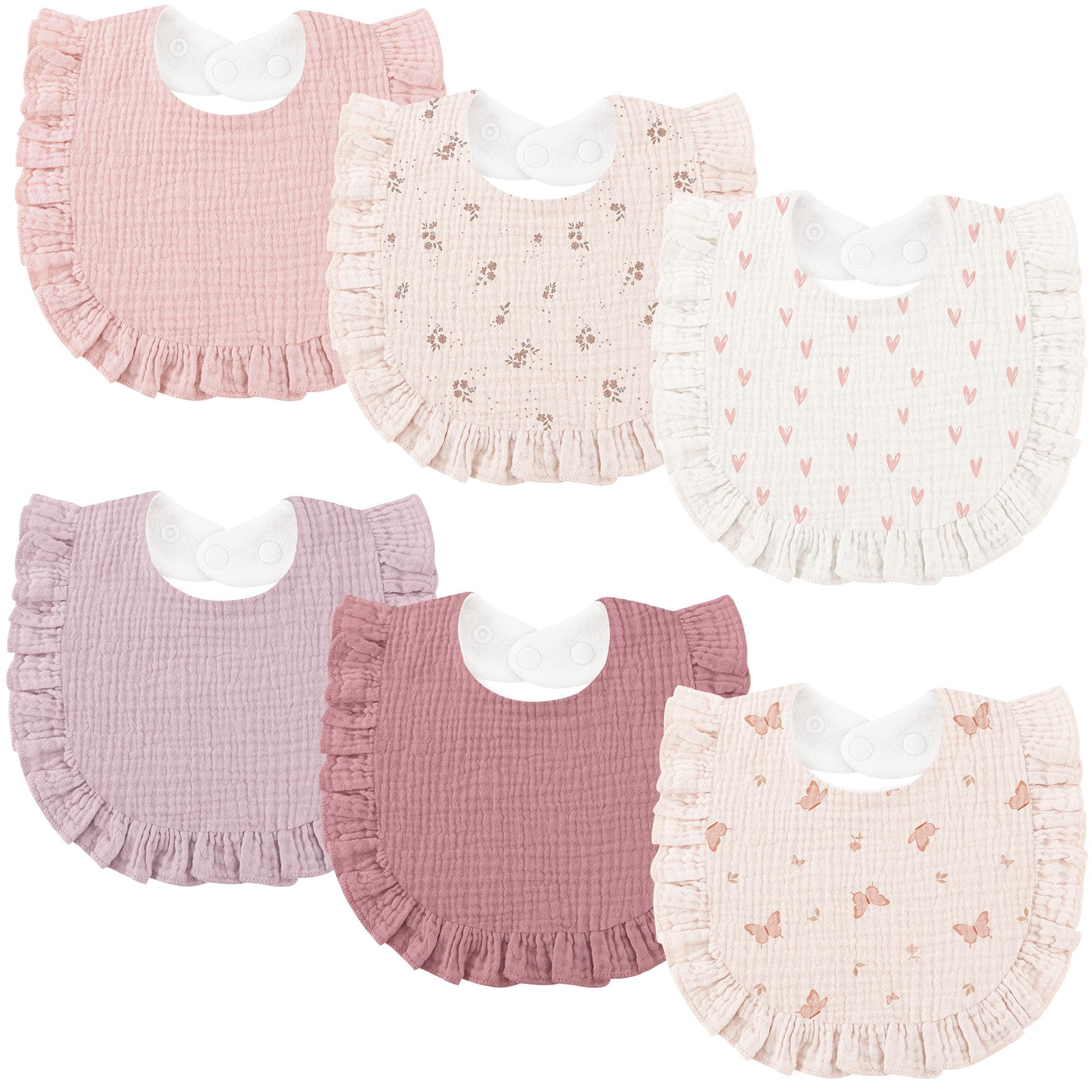 Photo 1 of Bearmoss Muslin Baby Bibs, 6 Pack