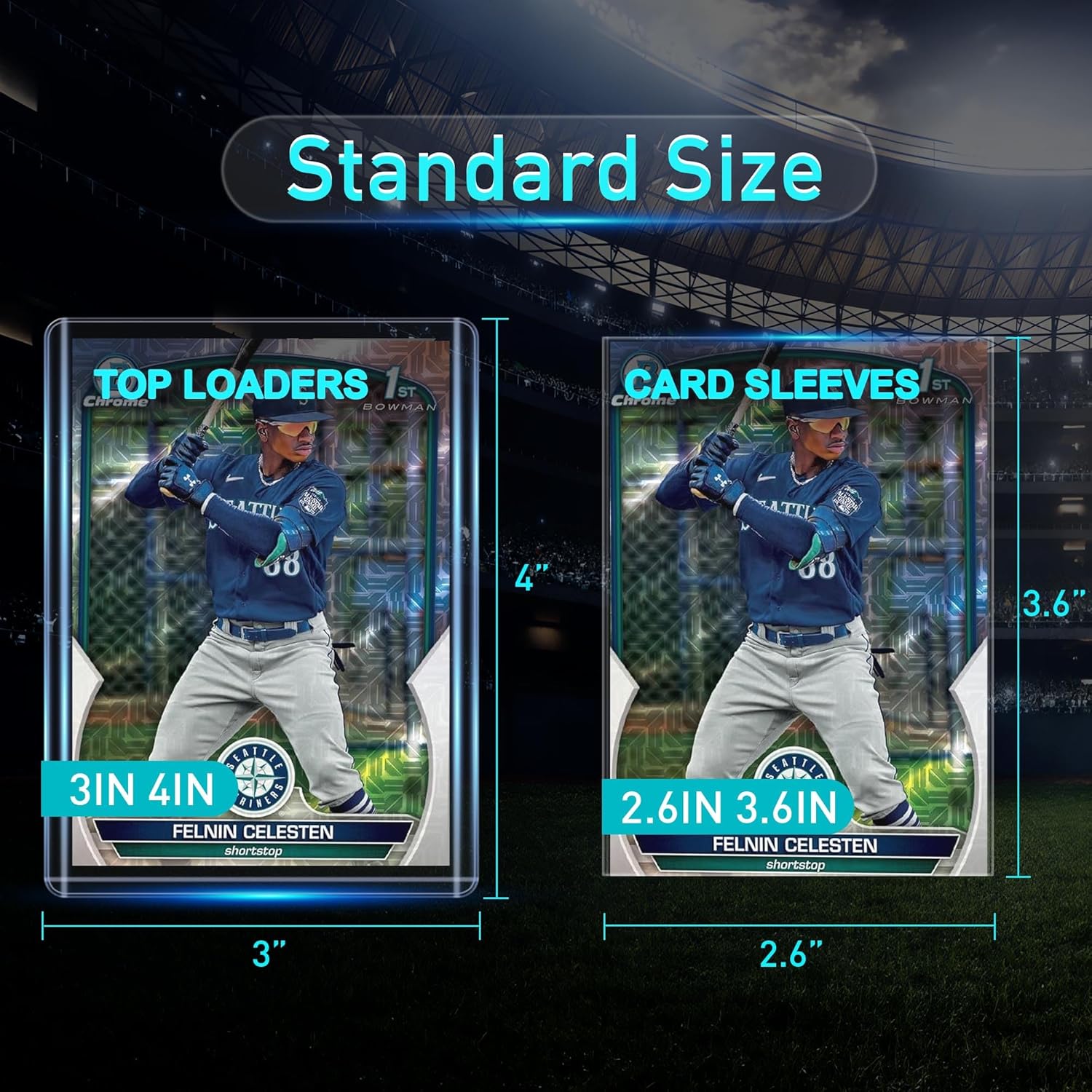 400 Card Sleeves - 3"x4" Rigid Toploaders for Cards, Hard Plastic Card Protectors, Premium Trading Card Sleeves Fit for Baseball Cards, Sports Cards, MTG & All Standard Trading Cards (200Hard+200Soft)