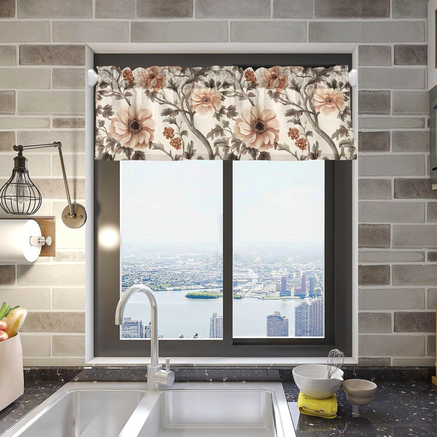 KYZSXZ Vintage Flowers Curtain Valance for Kitchen Living