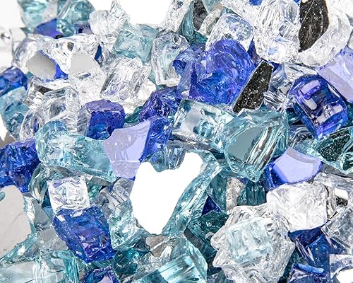 Miniatura 7 de GASPRO - Vidrio de fuego de 10 libras para hogueras de propano, 12 pulgadas de vidrio reflectante para chimenea, rocas para mesa de hogueras, color