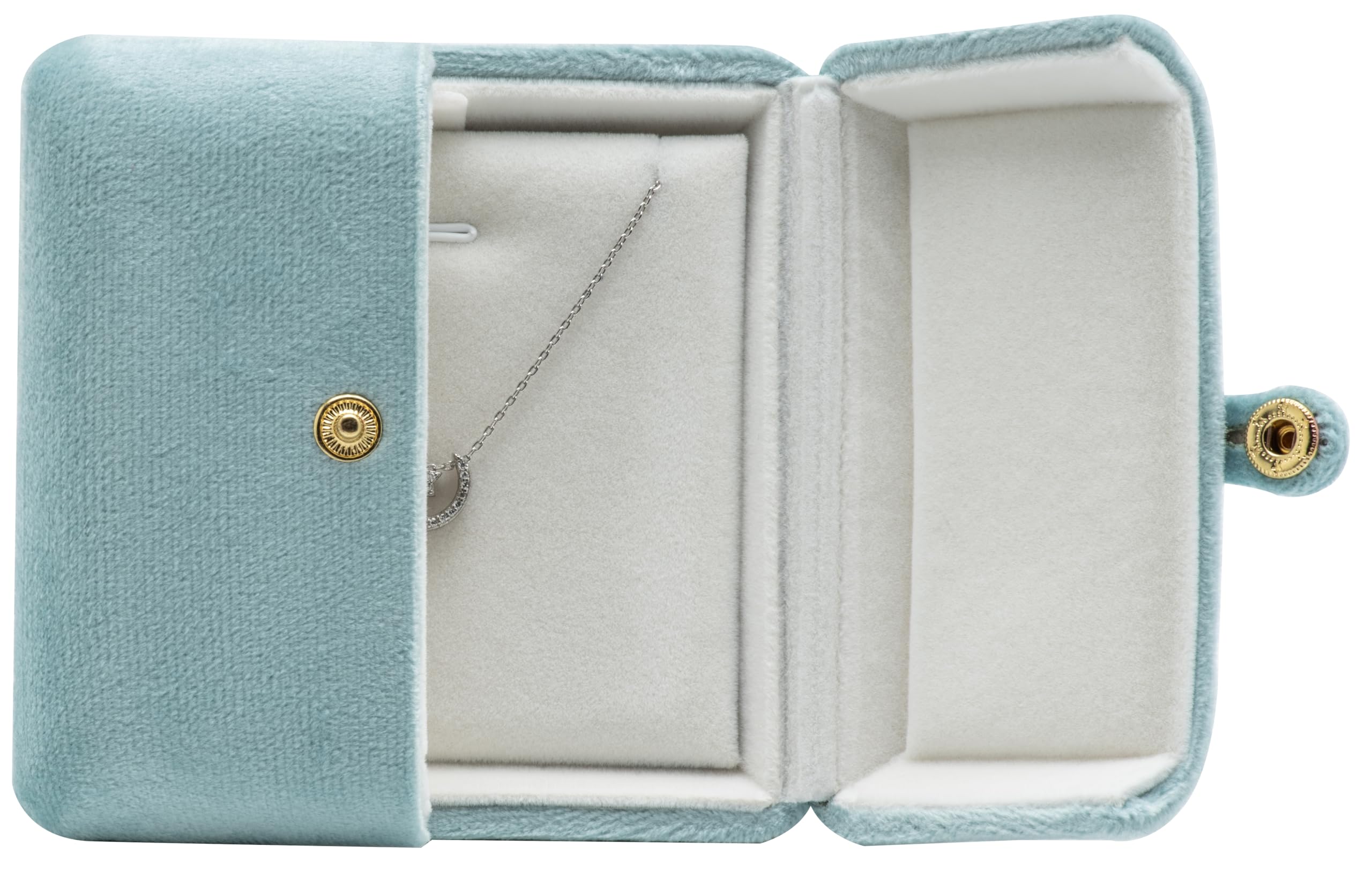 Velvet Necklace Pendant Gift Box Jewelry Display Storage Case (Sage Green)