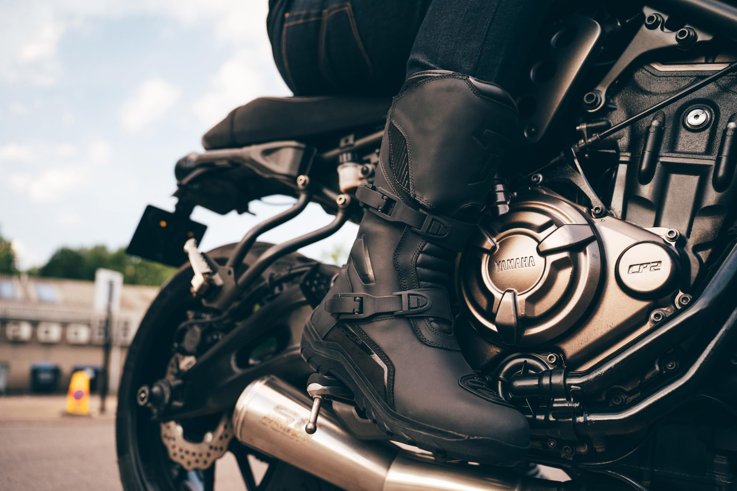 Texpeed Stivali in Pelle Uomo Da Moto - Adventure 100% Scarpe Da Moto Impermeabili A Taglio Lungo Approvate CE Per Touring Cruiser - Nero - EU 43