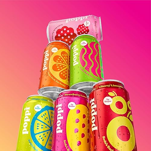 Miniatura 3 de poppi - Soda prebiótica gasificada con beneficios de salud intestinal e inmunidad bebidas con vinagre de sidra de manzana agua Seltzer y jugo de