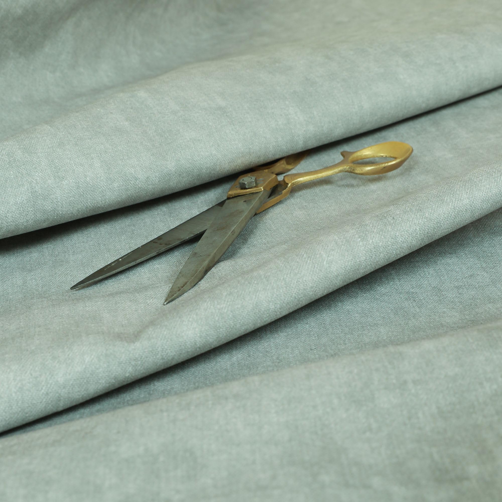 Redbrick Mill Fabrics Flame Retardant Quality Pastel Effect Cotton Chenille Plain Curtain Furnishing Upholstery Fabric (Silver, Per Metre) โ image 1