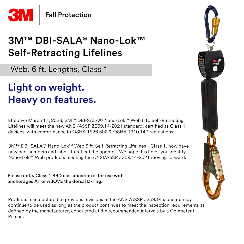 lssa❣️ 3M™ Class 1 DBI-SALA® Nano-Lok™ Twin-Leg Quick Connect Self