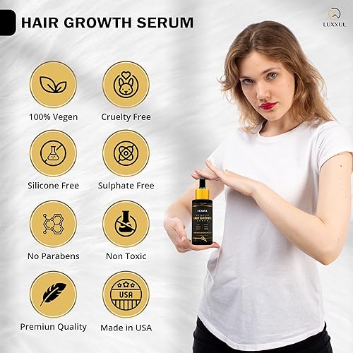 Miniatura 6 de LUXXUL Suero de apoyo para el crecimiento del cabello, 1.7 fl oz - Suero natural activo Redensyl para cabello más saludable, más grueso y lleno -