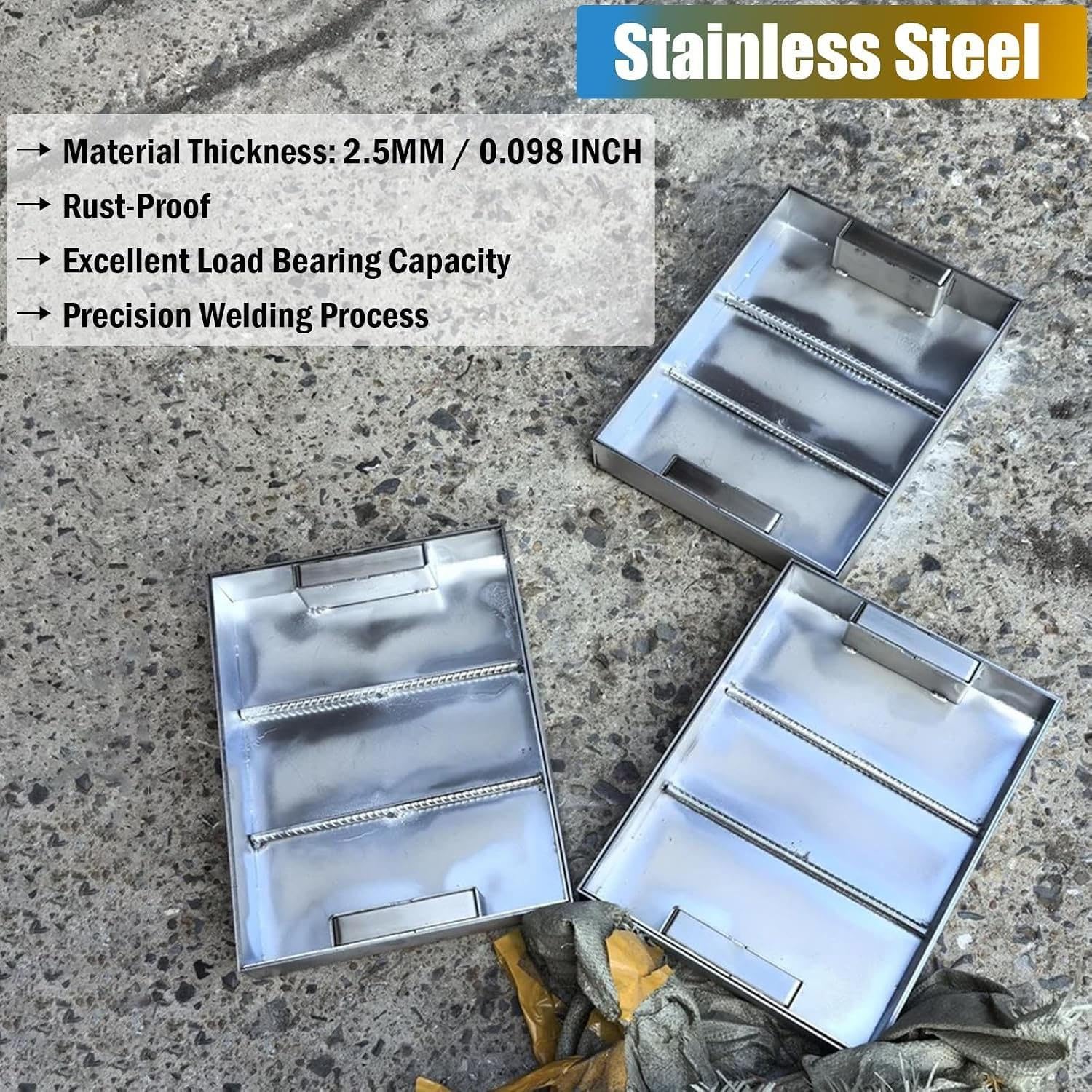 12 14 16 18 20 22 24 26 28 30 32 34 36 38 40 Inch Manhole Cover and Frame, Invisible Septic Tank Lid Sewage Basin Covers with Handles, Stainless Steel(16x16in(40x40cm))