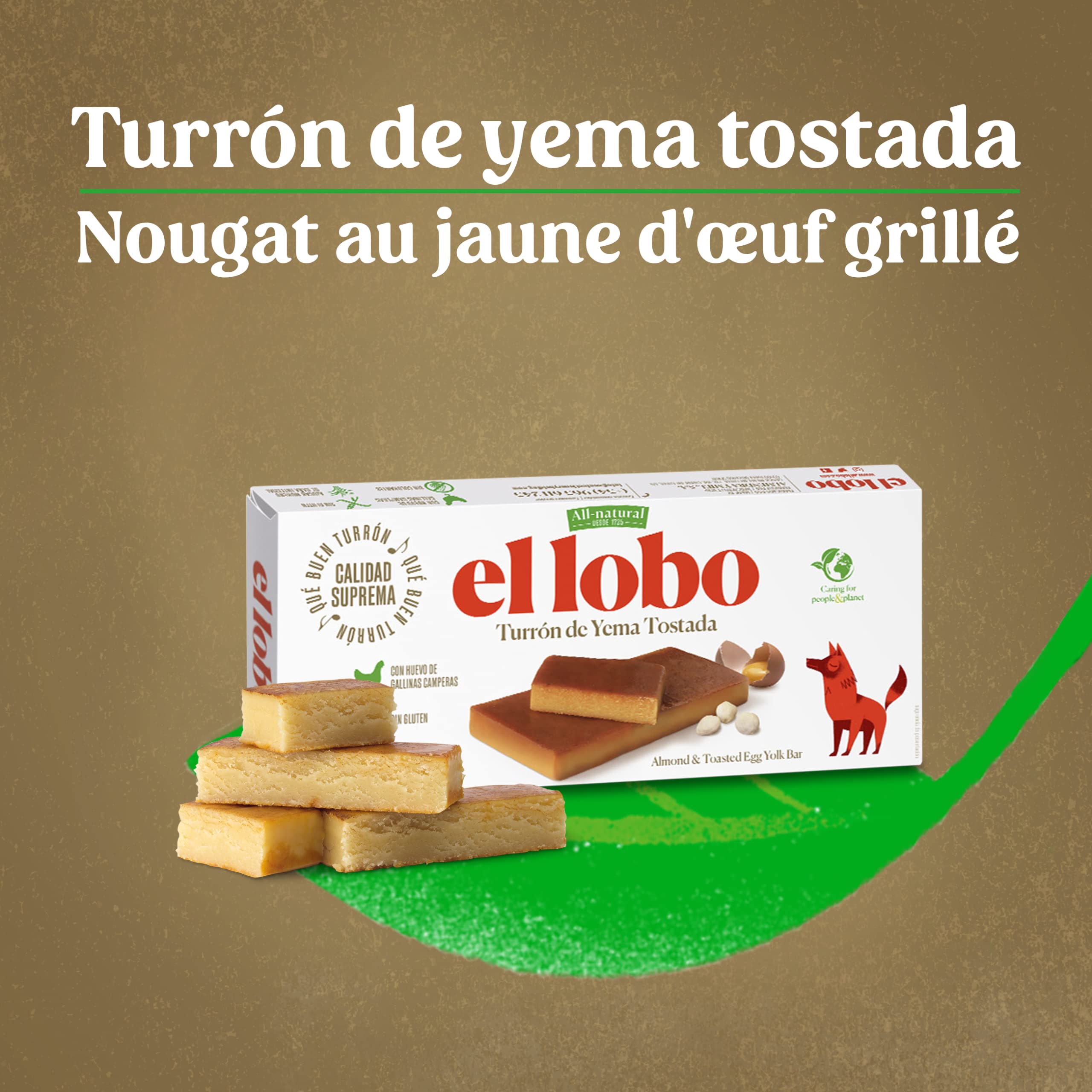 EL LOBO - Pack Familiar "All-Natural" Contiene Turrón Blando Jijona 250G, Turrón Duro Alicante 250G y Turrón Blando Yema Tostada 200G, Almendra, Total 700 G - Desde el Almendro a tu Mesa