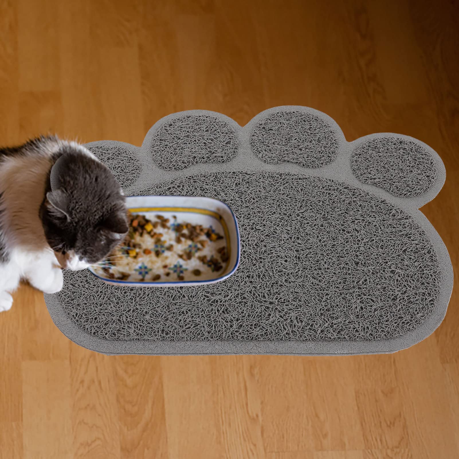 BESPORTBLE 4 Stück rutschfeste Haustiermatte drinnen Möbelschutz vor Katzen katzentoilettenauskleidung katzenklo vorlegematte katzenstreu katze hundefutter pad Essensmatte PVC Grey