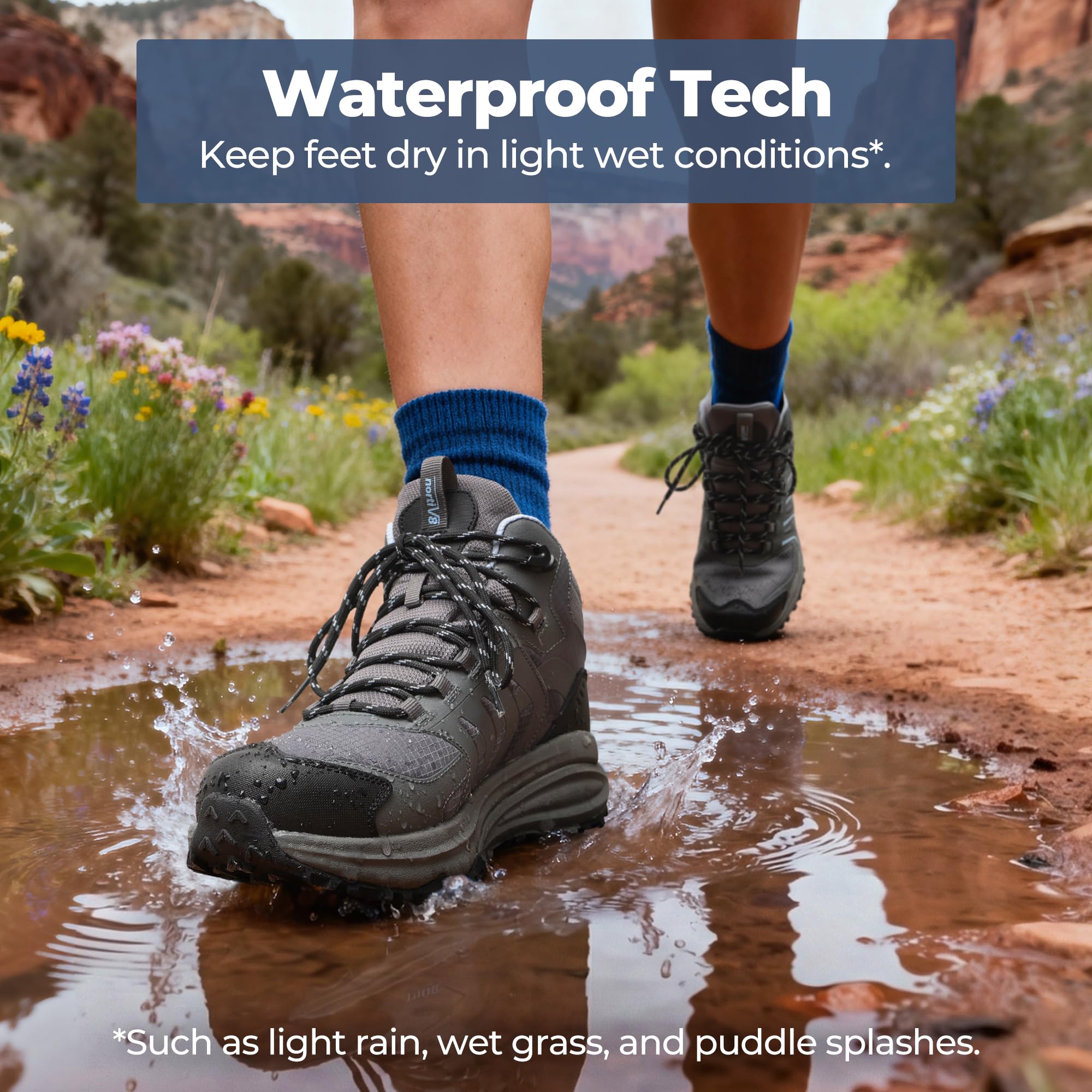 NORTIV 8 Wanderschuhe Damen Wasserdicht Leicht Outdoor Trekking Rutschfest Bequem Camping Knöchel Atmungsaktiv Boot Armadillo FieldLite