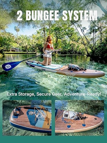 Vista 24 de Niphean Tabla de remo inflable (extra grande) para 2+1 personas/familia, capacidad de 500 libras, tabla de remo con accesorios de SUP, tabla de remo