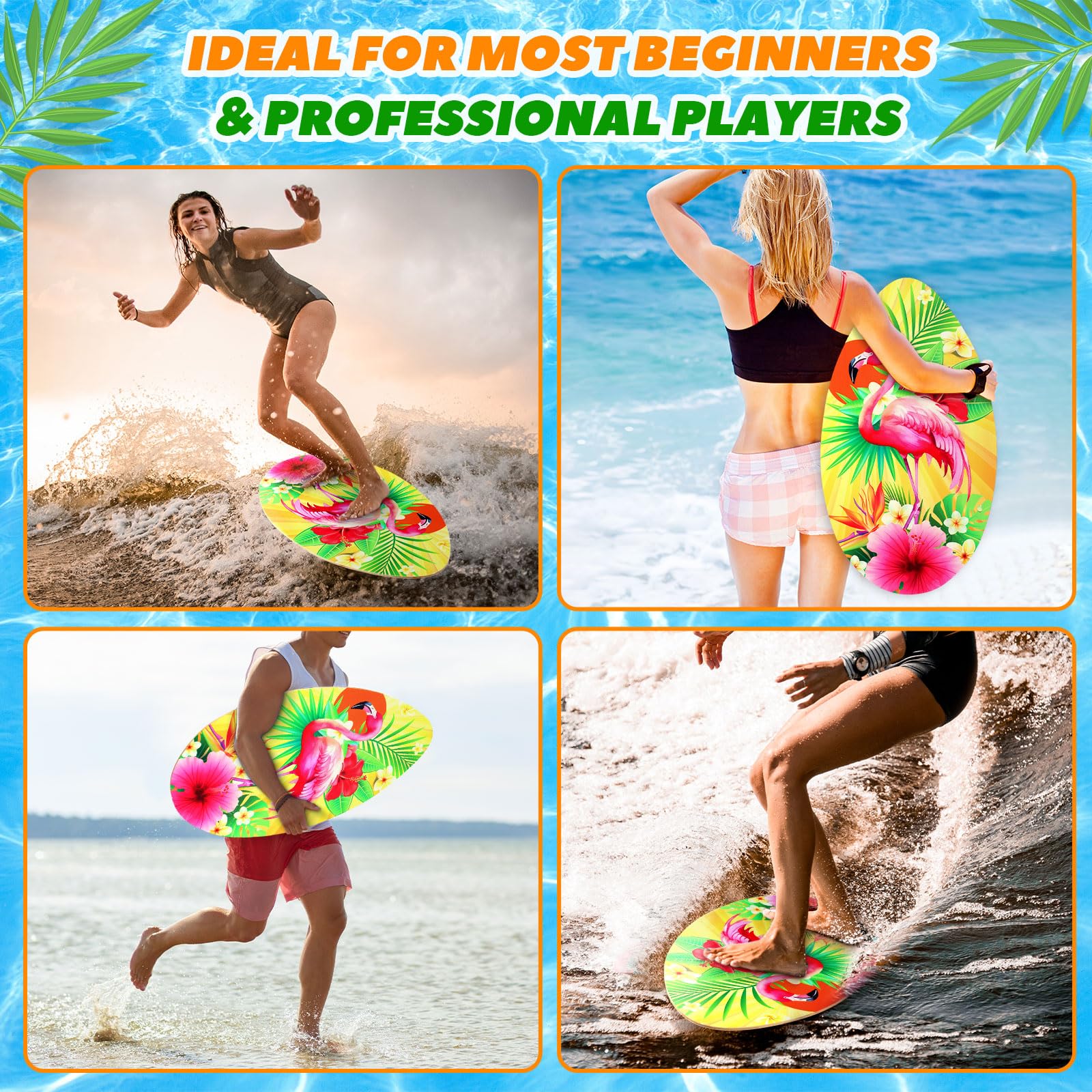 WinnerWhy Skimboard mit Hochglanzbeschichtung, Skimboard, aus Holz, leicht, für Strandanfänger, Jugendliche und Erwachsene