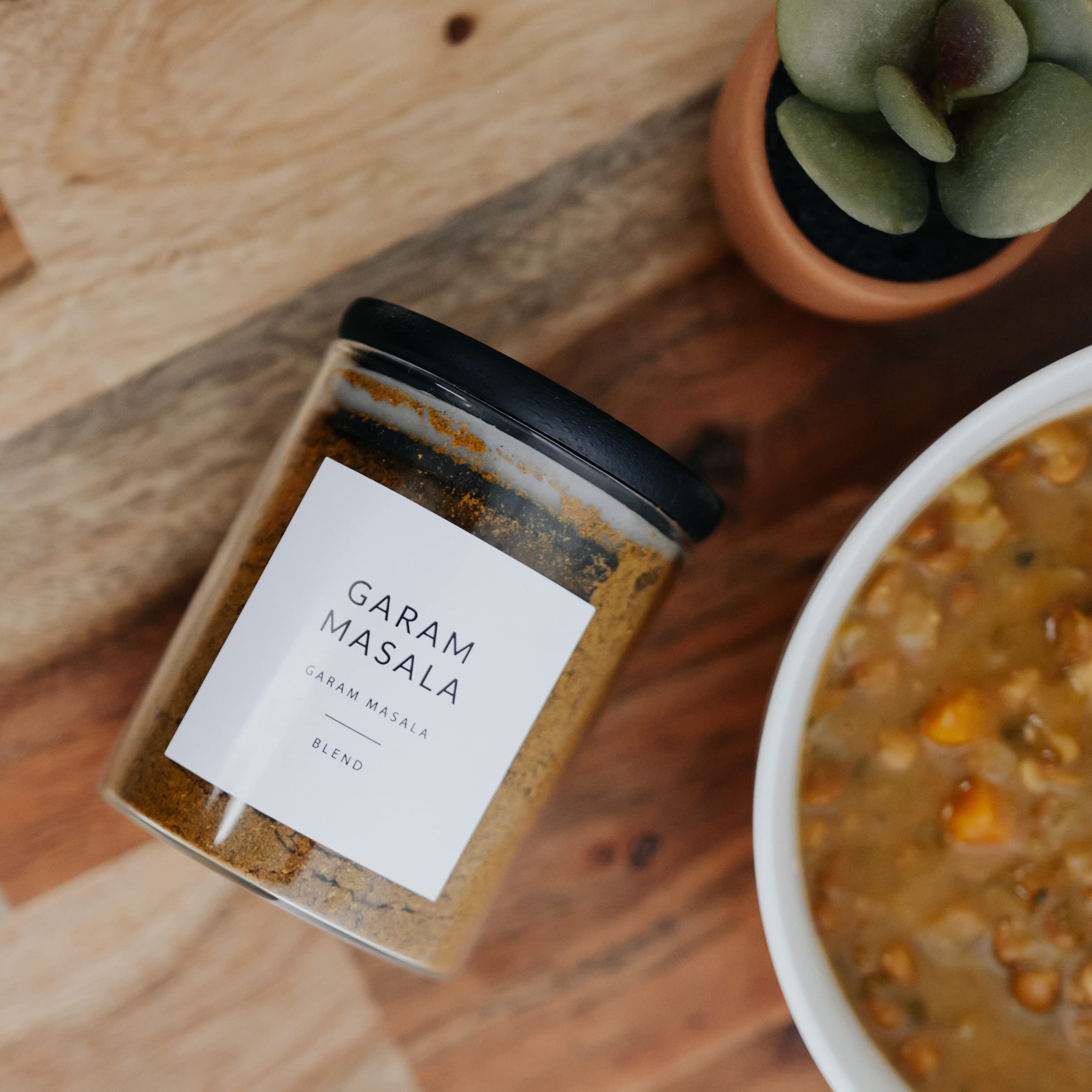 44 Square Spice Labels for Indian Spices Hindi + English Minimalist