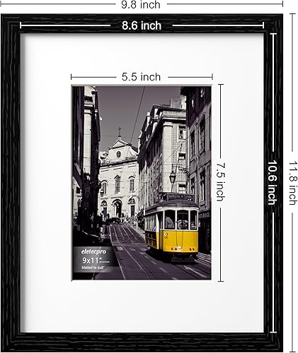 Vista 216 de eletecpro Juego de 10 marcos de fotos de 8 x 10 pulgadas, collage de fotos, decoración de pared, fotos de 5 x 7 con paspartú o de 8 x 10 pulgadas