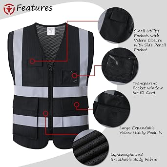Reflective Safety Vest for Men Women Construction Vest ANSI Standard AP1