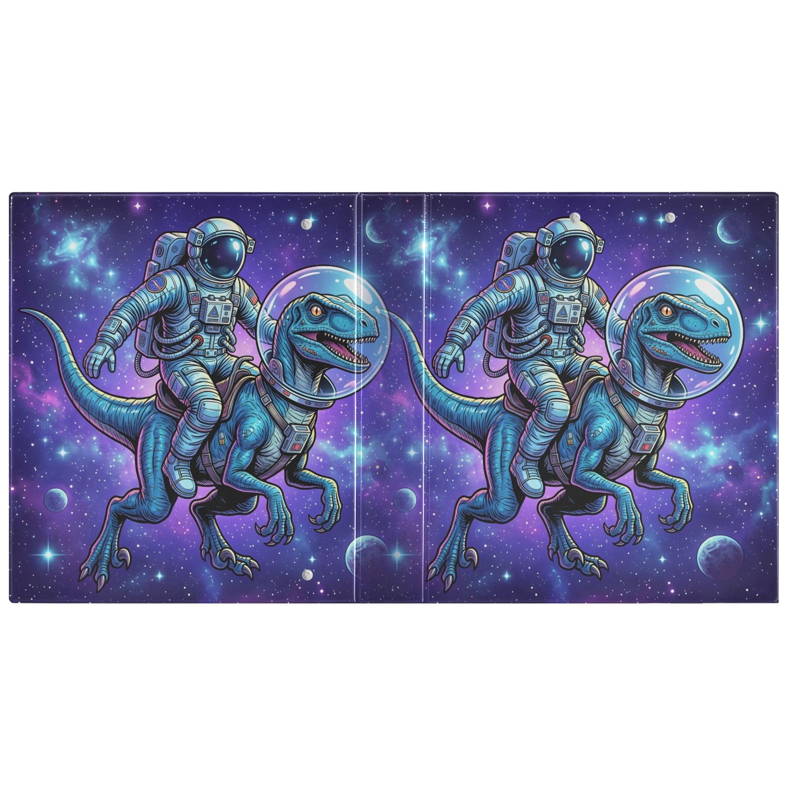 Raccoglitore a 3 anelli con dinosauri, 3,8 cm, contiene 200 fogli, 3 raccoglitori ad anelli con clip in metallo antiscivolo