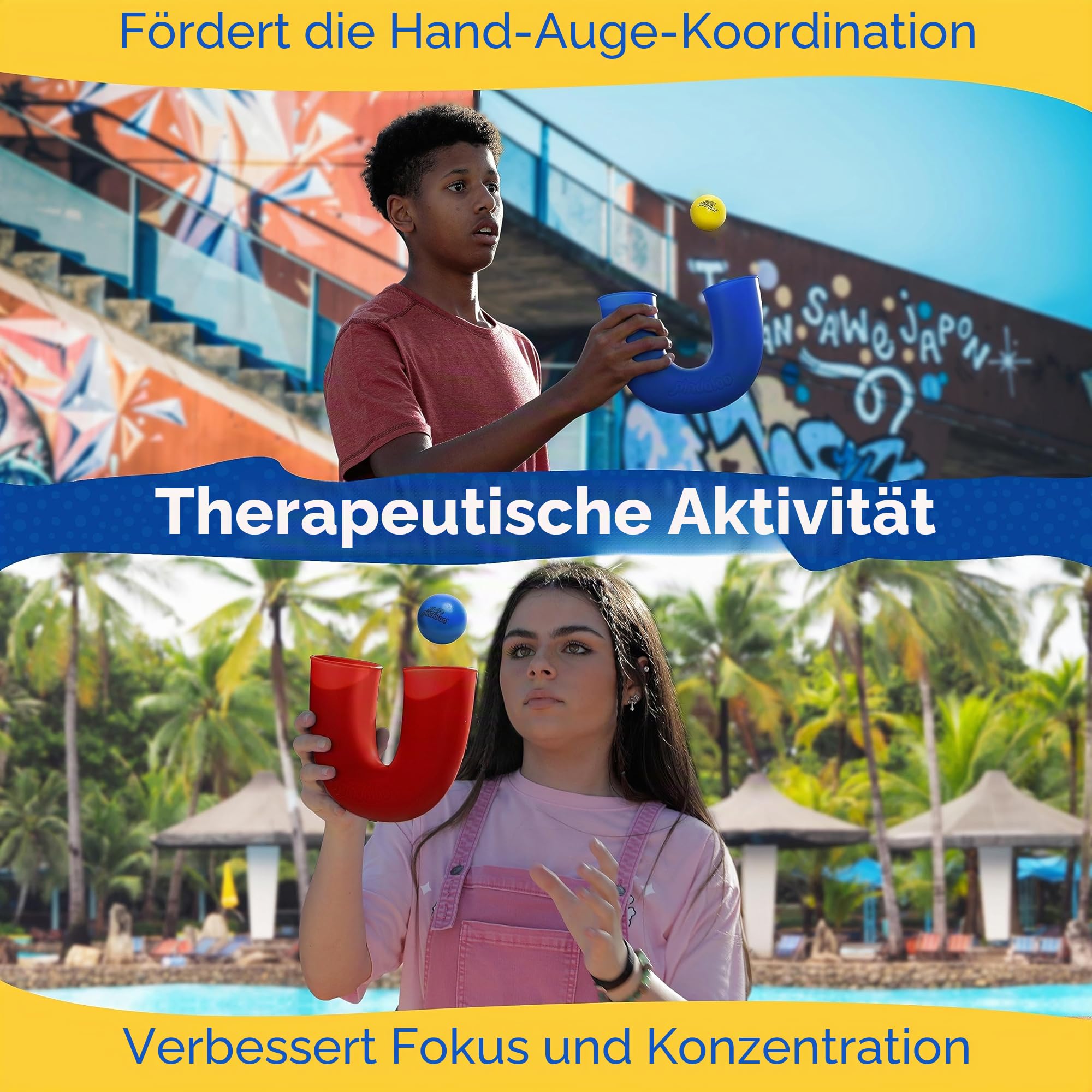 pindaloo Jonglierfähigkeits-Spielzeug | EIN spannendes neues Spiel für Kinder, Jugendliche und Erwachsene – Spielen drinnen und draußen | Entwicklung der motorischen Fähigkeiten (blau)