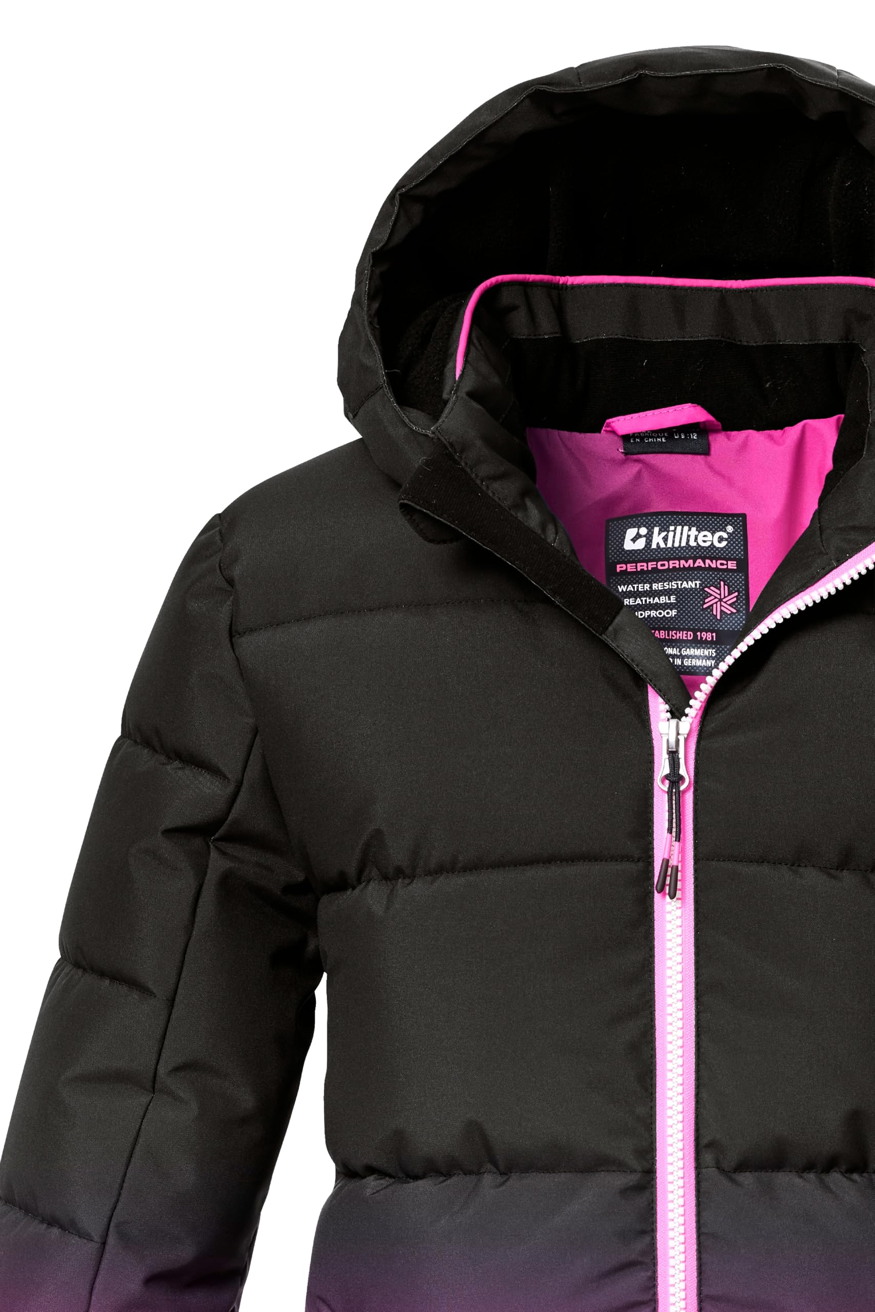 Killtec Mädchen Ksw 330 Grls Ski Qltd Jckt Skijacke/Ski-Steppjacke mit Kapuze und Schneefang