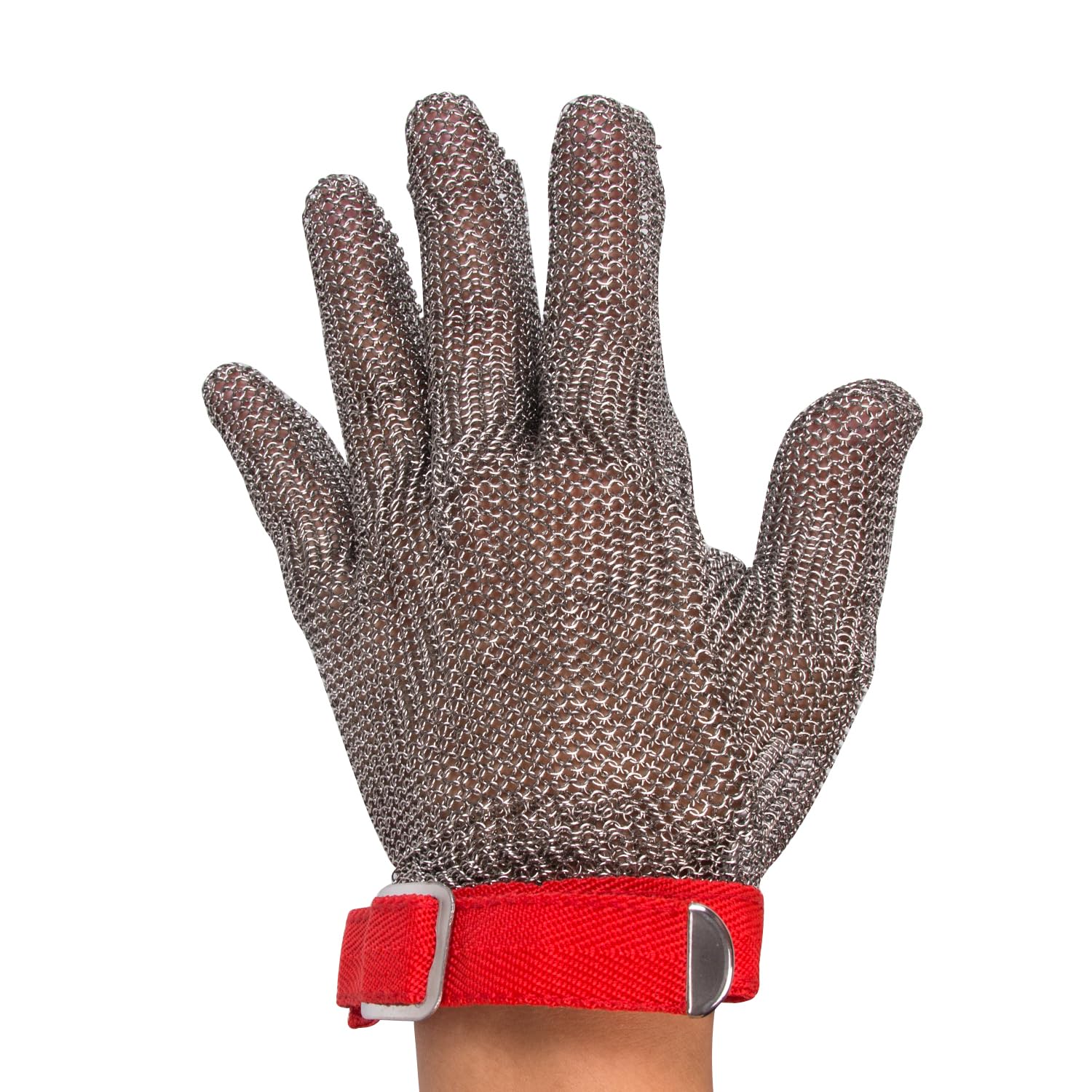 ThreeH Guantes de acero inoxidable de malla Prueba de corte resistente a las puñaladas Guantes de seguridad para cortar el trabajo de corte GL08 M(1 pieza)