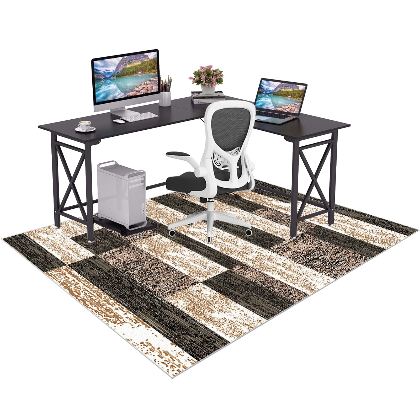 Office Chair Mats For Carpeted Heavy Duty Gaming Floor Mat Large Hardwood Floor Non Slip Rubber Backed Computuer Rolling Chair Washable For Home Office Carpet Protectors Chair Mats 160 x 180 cm