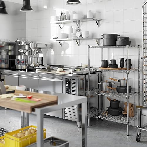 Miniatura 4 de Kit de estantería de alambre cromado de 4 niveles de 18 pulgadas de profundidad x 36 pulgadas de ancho x 54 pulgadas de alto  Unidad de estante de