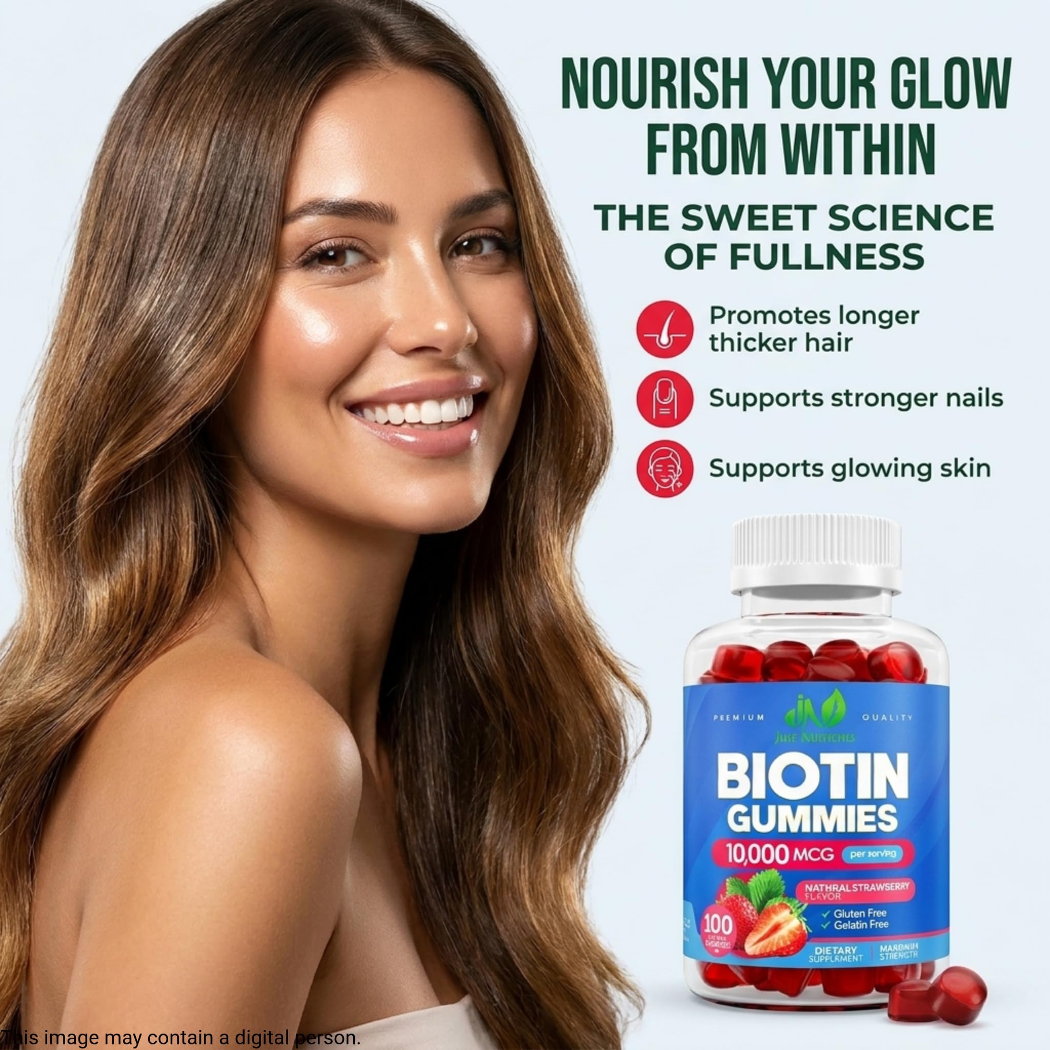 Biotin 10,000mcg Gummies for Hair Growth, Skin & Nails (100 Count) — Amazon image 4