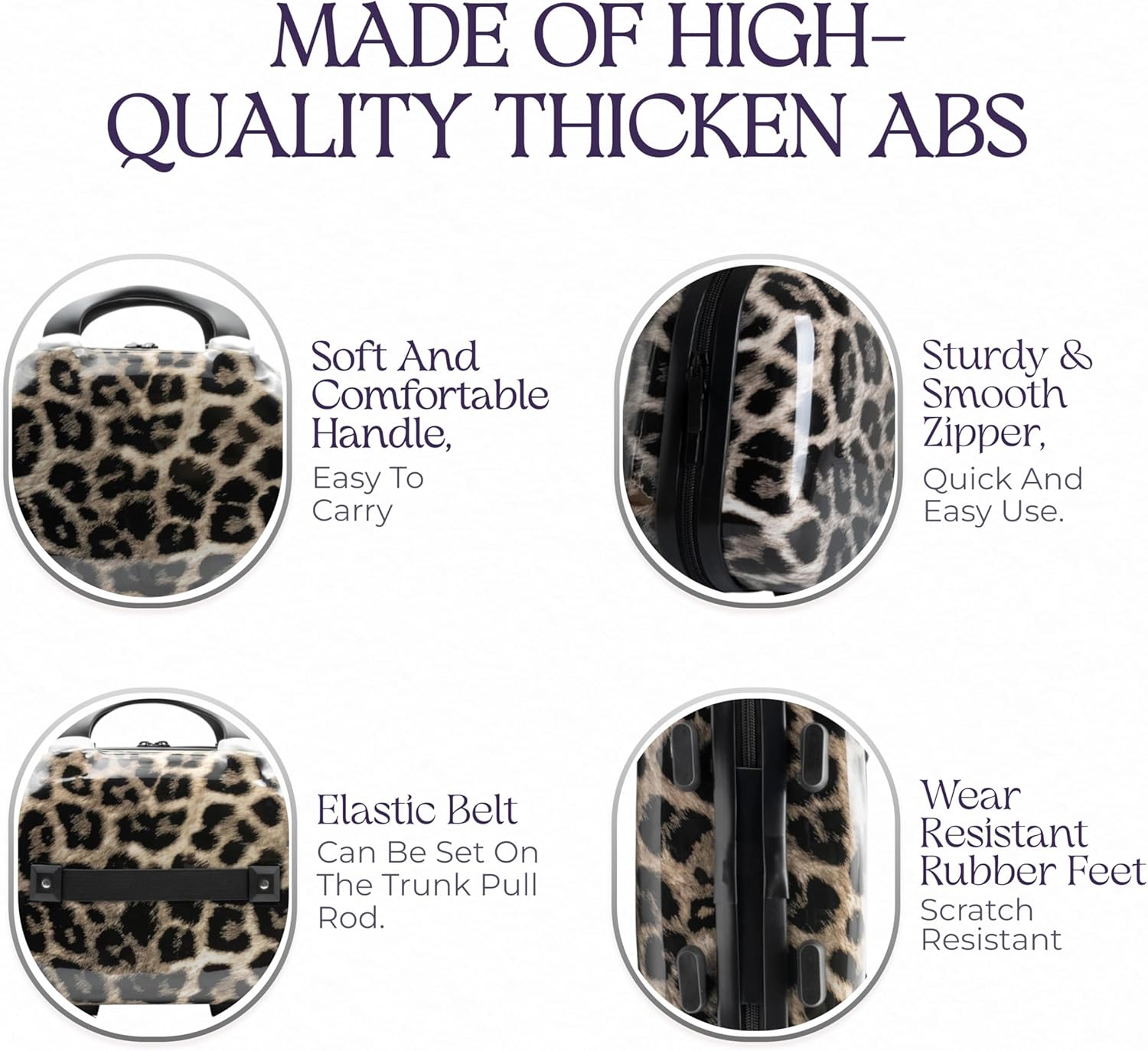 Travel Makeup Bag for Women, Large Travel Toiletry Bag for Cosmetics, Skincare - 12 Inch Hard Shell Cosmetic Case (Leopard)