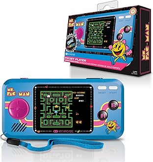 Ms. Pac-Man Pocket Player Handheld Game Console: 3 Built In Games