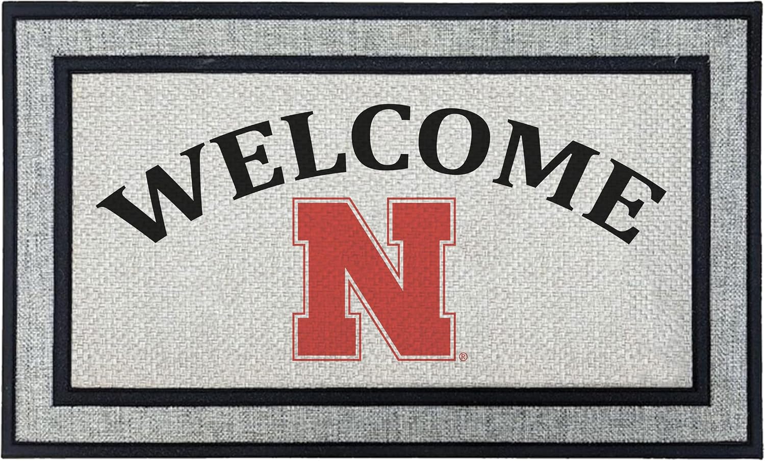 KH Sports Fan 18x30 Gray Nebraska Cornhuskers Welcome Doormat NCAA Rug