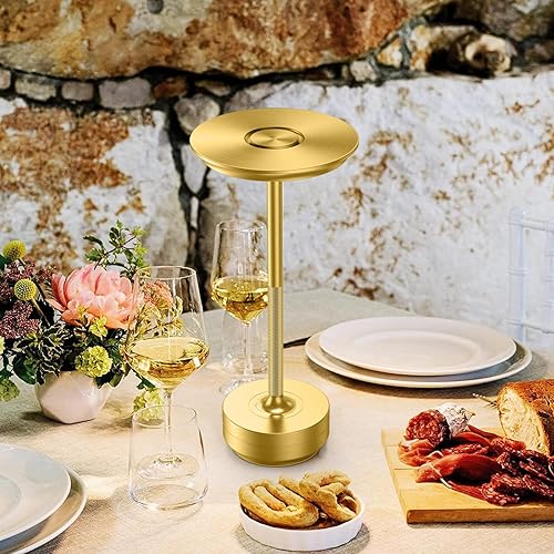 Miniatura 3 de Lámparas de mesa inalámbricas recargables, portátil de 5000 mAh, luz táctil de 3 colores, atenuación continua, funciona con pilas, lámpara de mesa