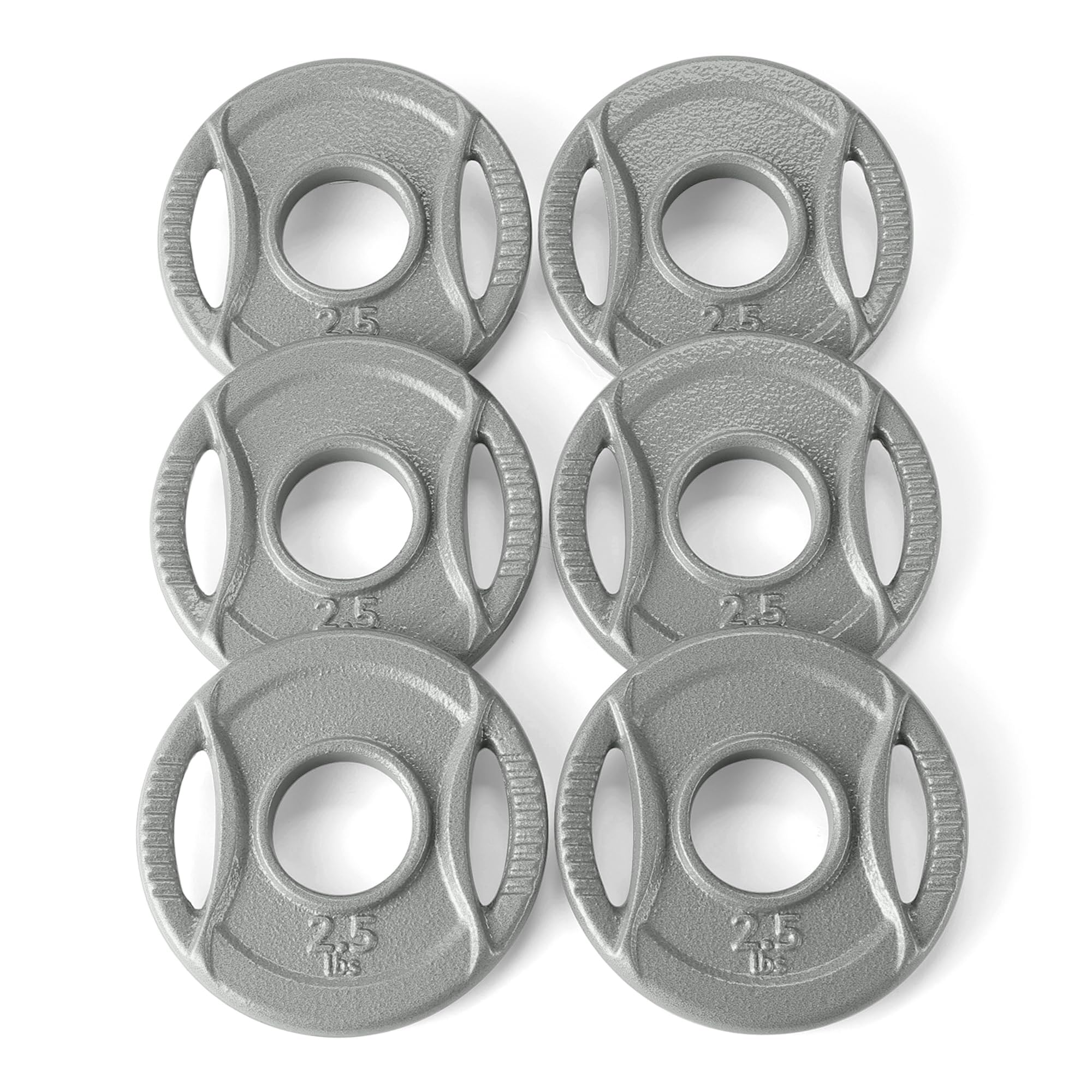 Amazon Basics 2-Inch Olympic Cast Iron Grip Weight Plates