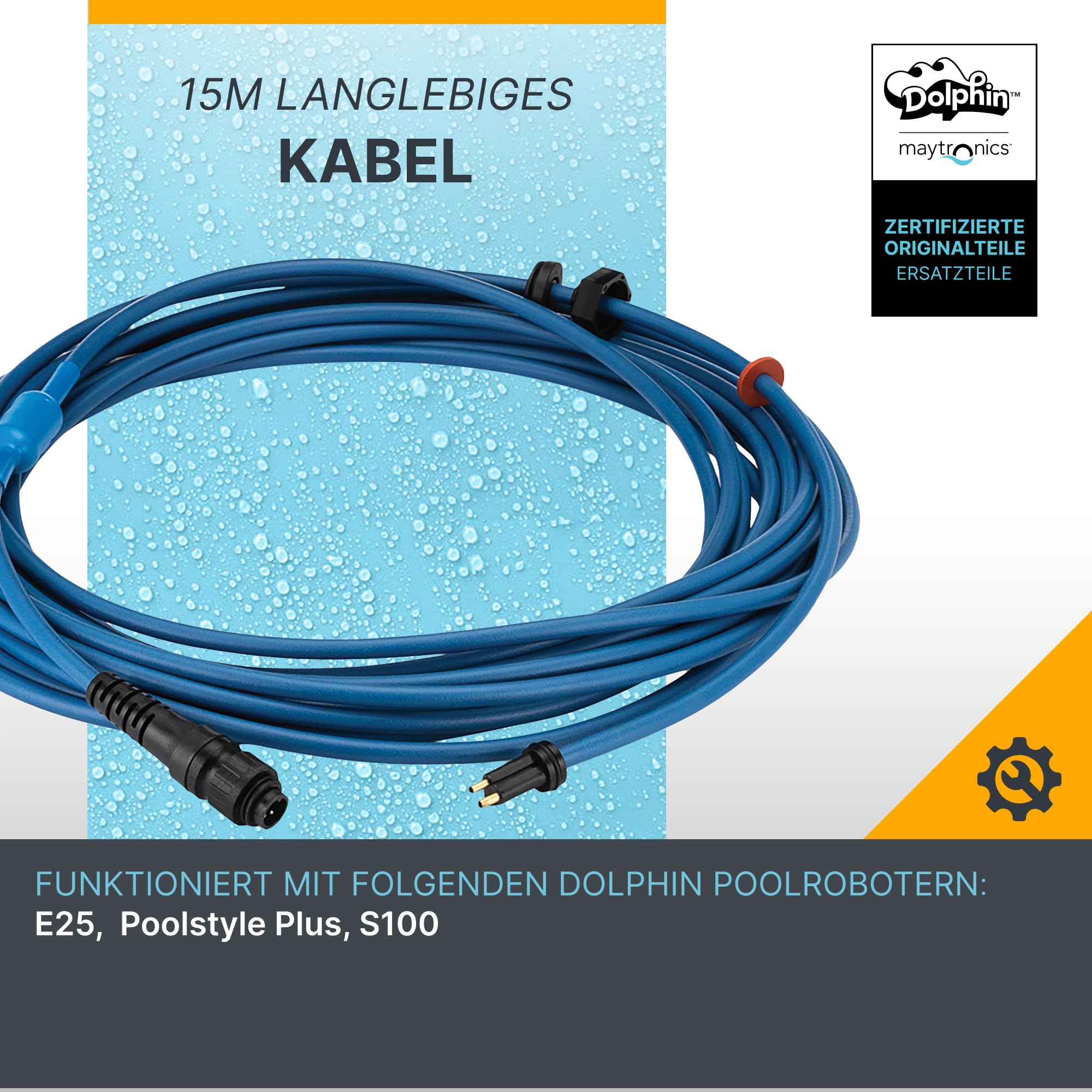 Dolphin Original-Ersatzteil - 16m langes blaues Schwimmkabel - Teilenummer 9995884-DIY