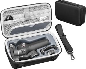 FPVtosky Osmo Mobile 8/ Osmo Mobile 7P Case, Nylon Portable Storage Shoulder Bag for DJI Osmo Mobile 8/7/ 7 pro Gimbal Stabilizer Accessories, Black [Case Only]