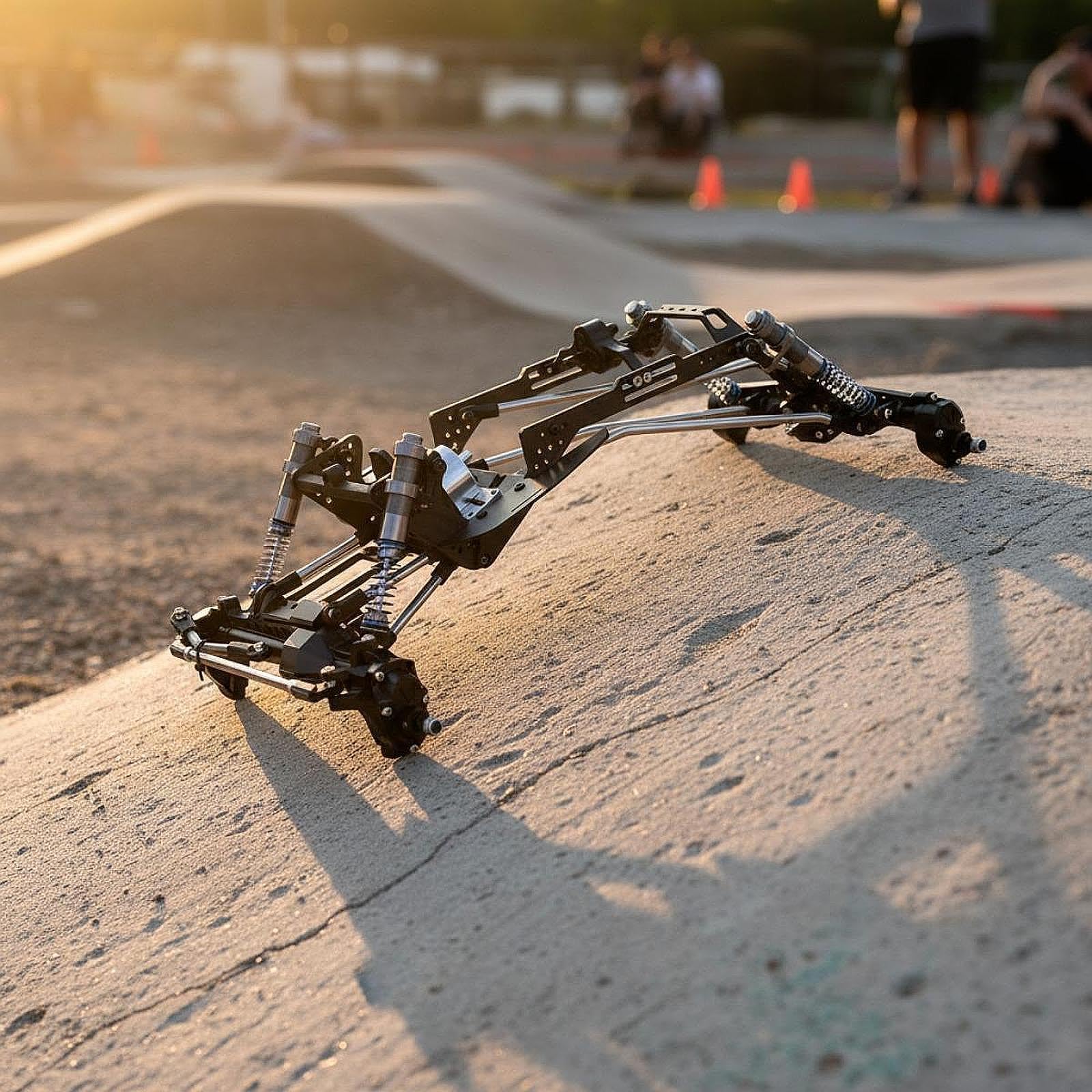 Kit de Chasis de Fibra de Carbono para Coche RC Crawler 1/10. Reemplaza Directamente Los Accesorios.