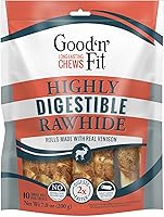 Vista 18 de Good 'n' Fit Twist Sticks hechos con venado real, 15 unidades, trata a tu perro con masticables de cuero crudo de larga duración y altamente