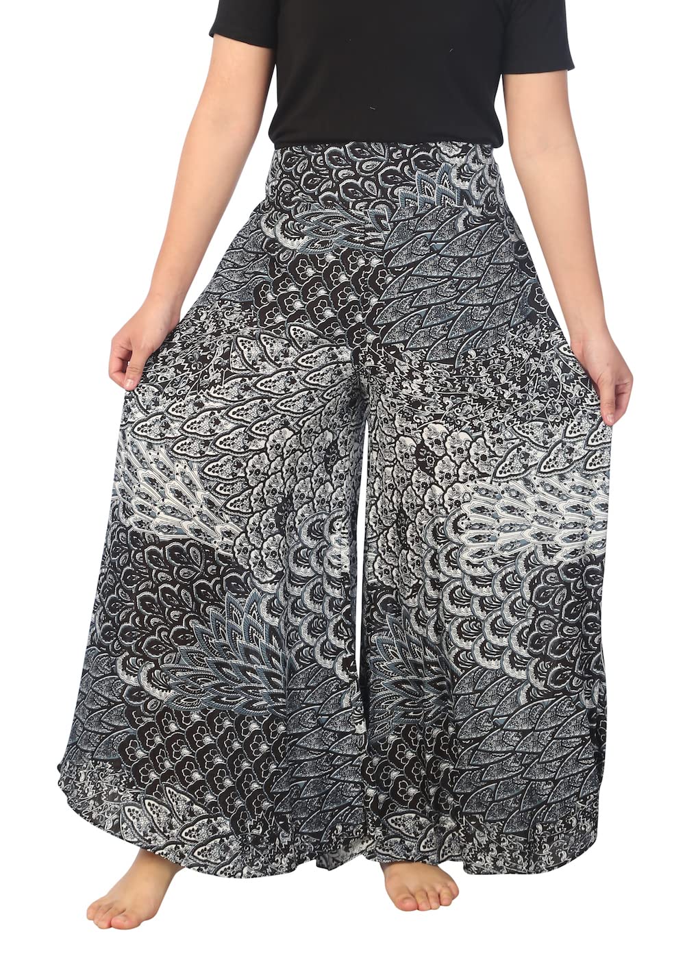 Lannaclothesdesign Palazzo Pants for Women Wide Leg Boho Harem Yoga Pants S M L XL Sizes