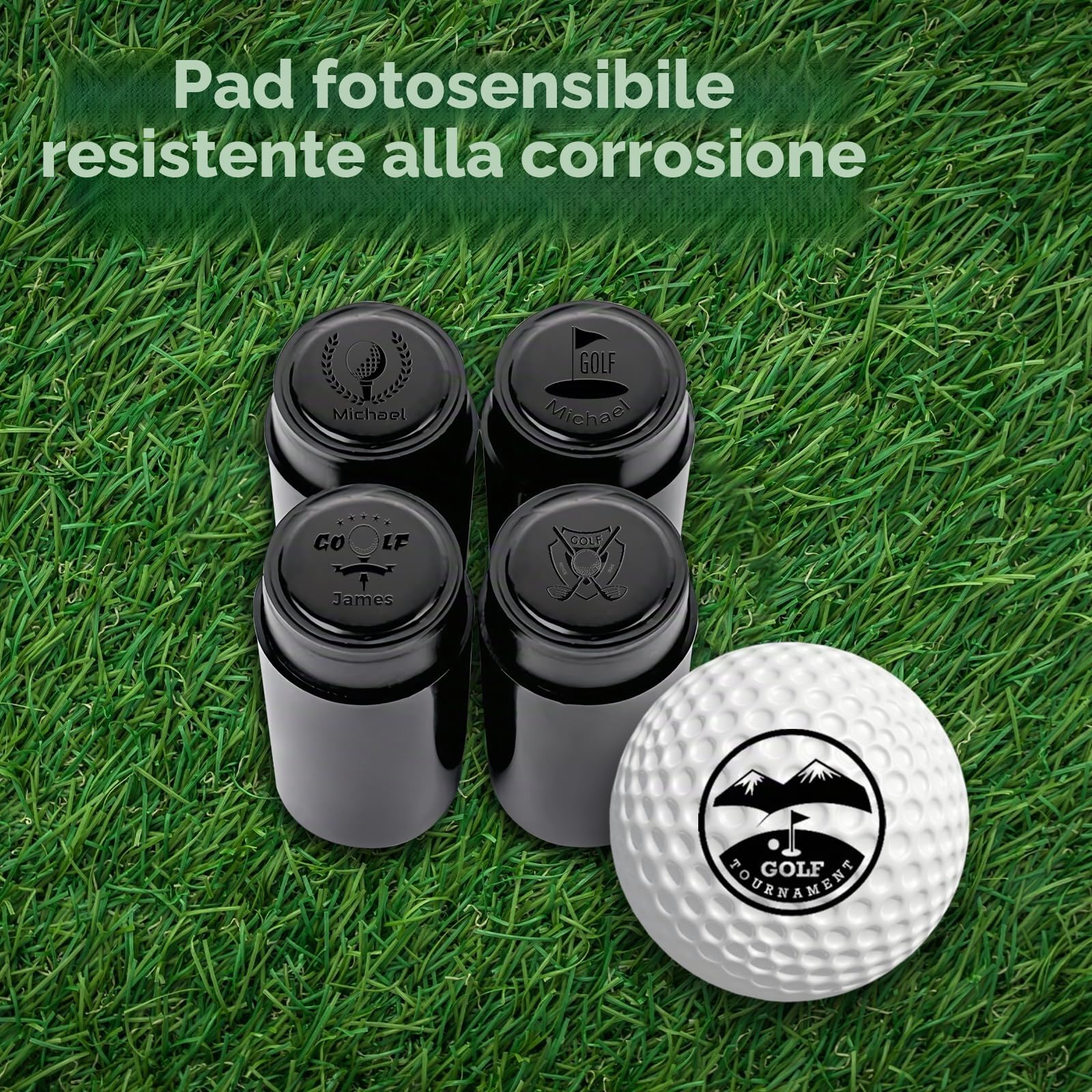 Timbro personalizzato per palline da golf, autoinchiostrante, impermeabile, marcatore da golf con monogramma | Design con logo personalizzato, alluminio resistente, inchiostro ricaricabile, regalo per