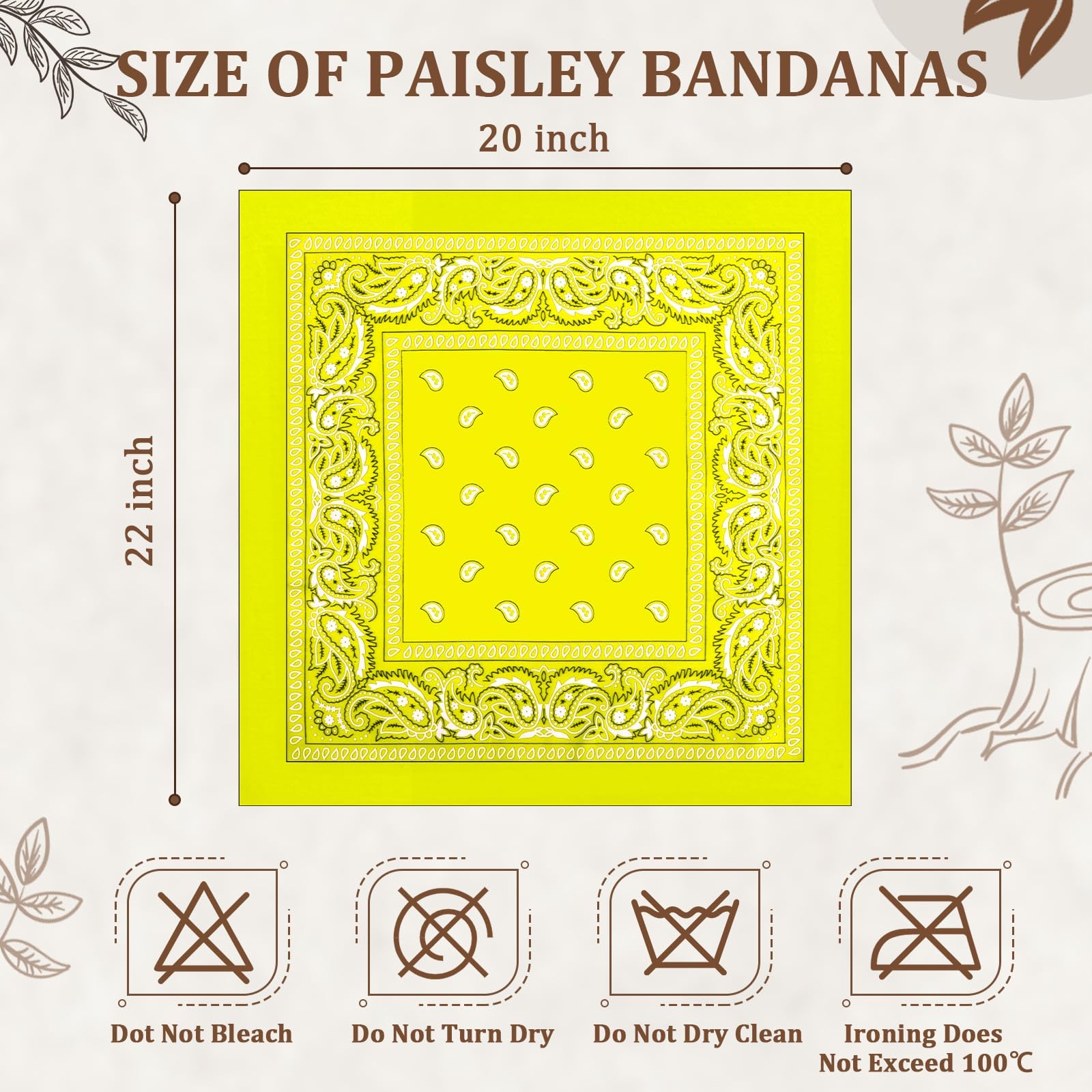 36 Pcs Paisley Cowboy Bandanas Bulk Multi Purpose Polyester Headband Scarf Kerchiefs for Men Women Pet Party Costume
