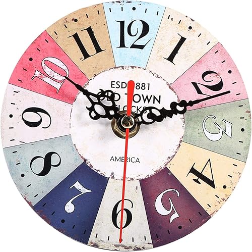 Reloj de pared extra pequeño de 4.5 pulgadas, reloj de pared vintage de 4.7 in, decoración artística creativa europea, redonda, antigua, hogar,