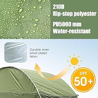 BMDHA Autós Sátor 300x150x210cm - Vízálló Oxford Anyagú Hátsó Ajtós Napvédő Sátor 2-3 Személynek - Fekete Kempingsátor Csomagtartóhoz 6