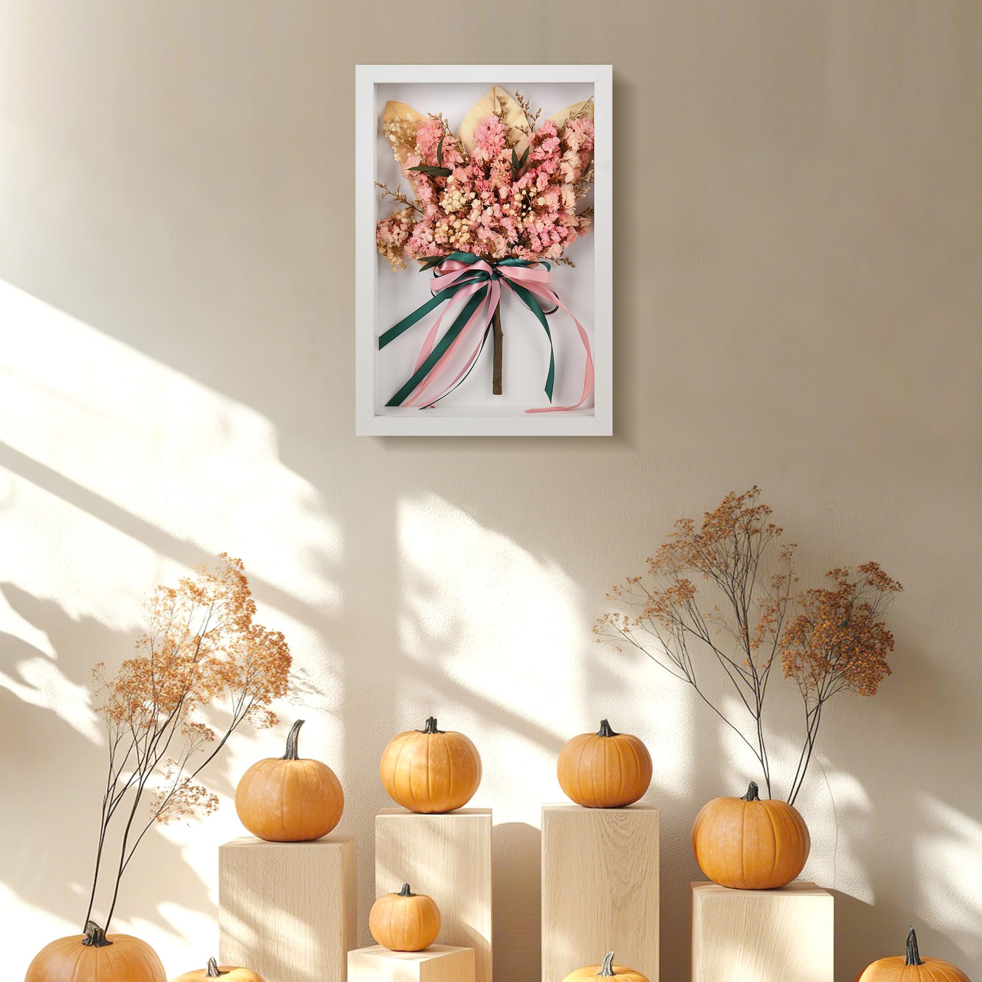 Bouquet di fiori secchi per decorazione da tavolo, fiori rosa in cornice da 30,5 cm, fiori estivi Sring decorazioni per la casa