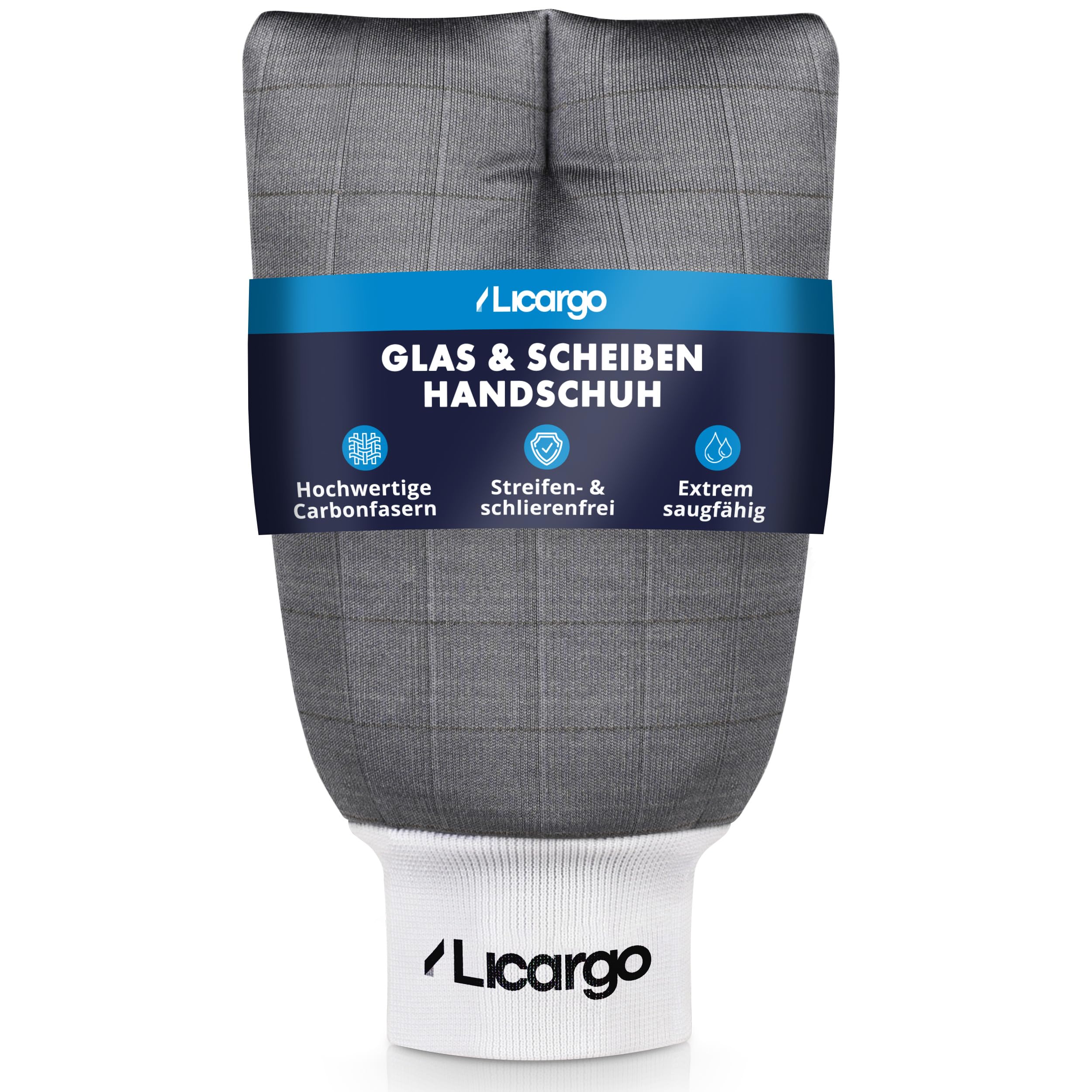 LICARGO® Carbon Handschuh für Streifenfreie Scheiben - Mikrofaser Glastuch mit Saugkraft - Fenstertuch Auto für Glas & Scheiben