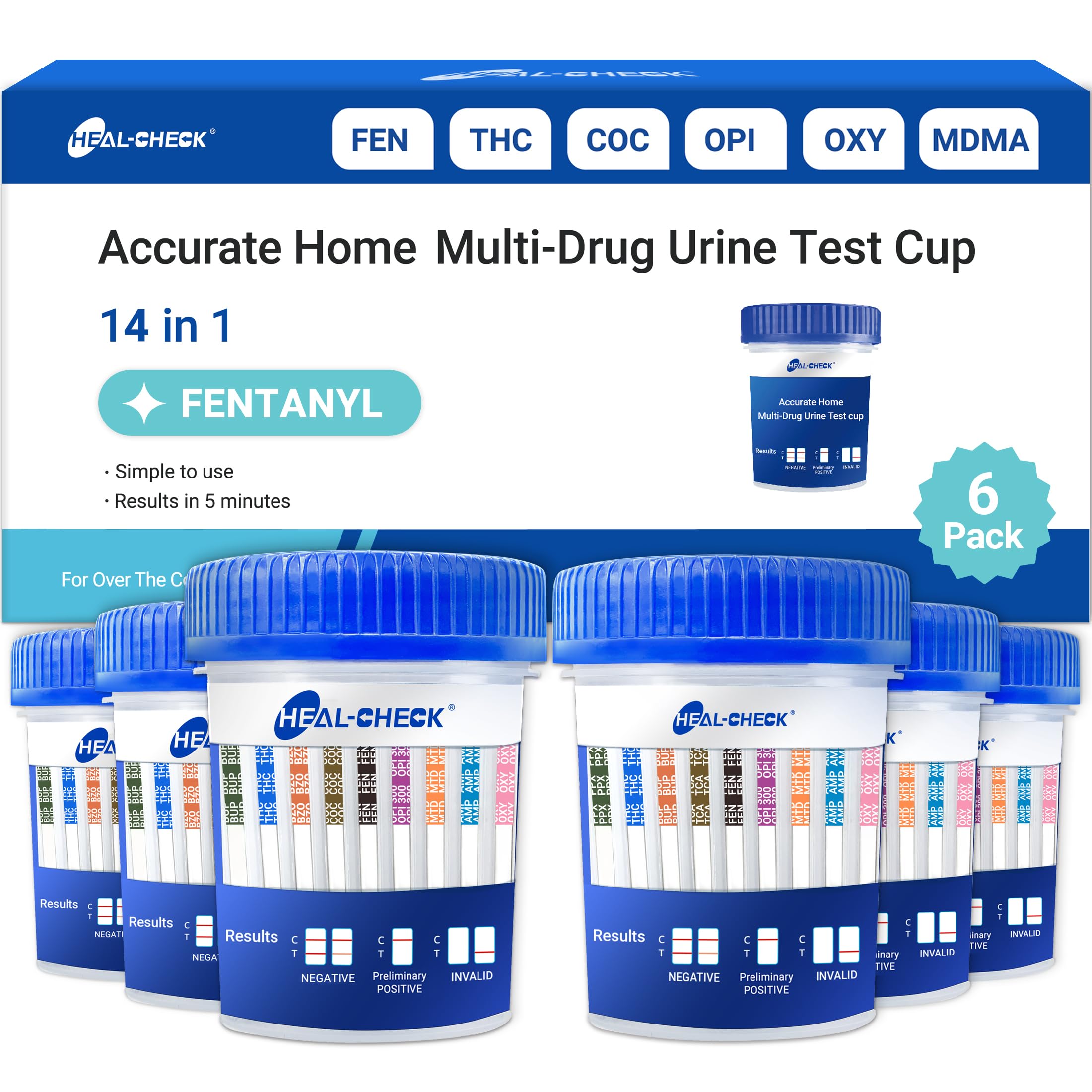 HEAL-CHECK 14-Panel Multi Drug Test Cup