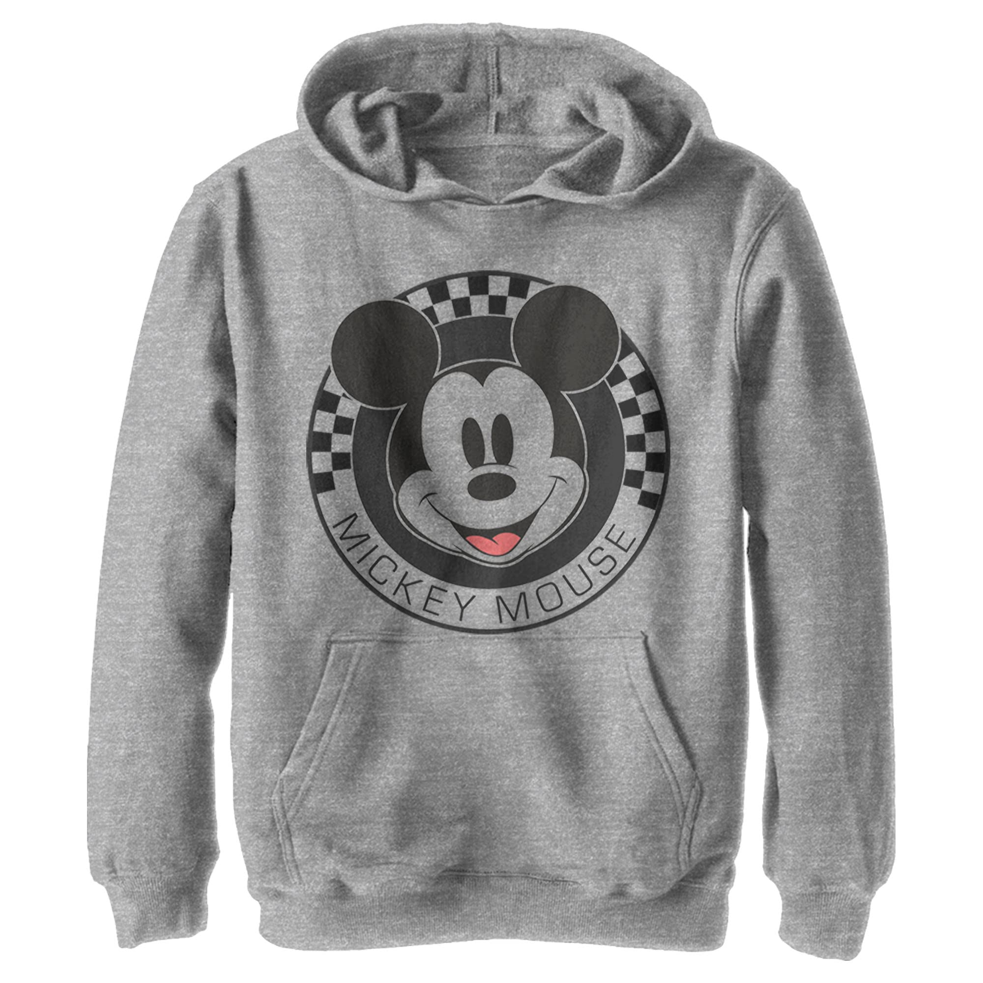 Disney Chłopięca bluza z kapturem Myszka Miki w kratę, Athletic Heather, S