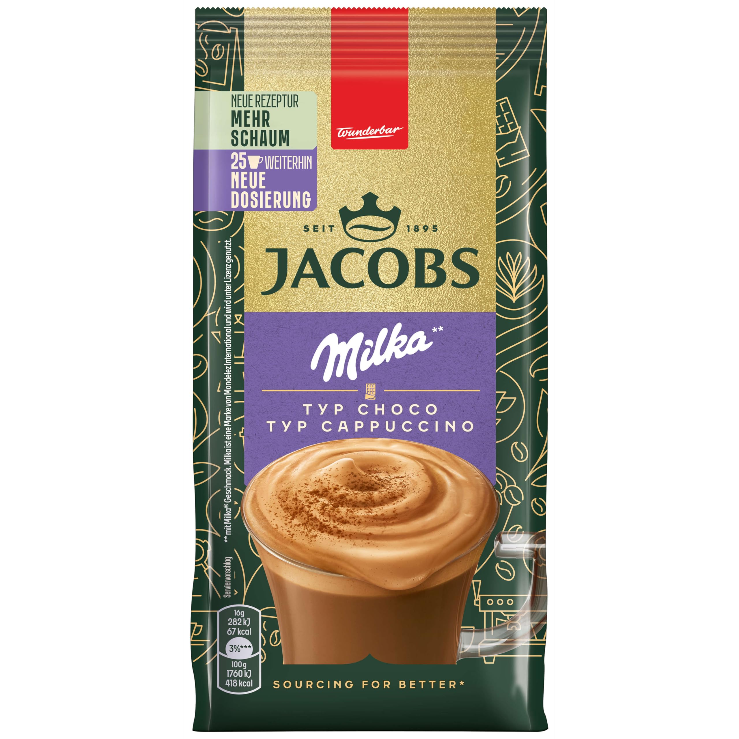 Jacobs Typ Choco Cappuccino mit Milka, 12er Pack (12 x 400 g)