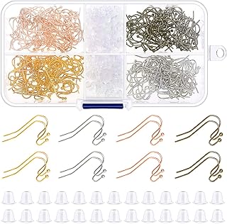 Earring Hooks, Audab 480pcs Earring Making Kit Includes 240pcs French Earring Hooks Ear Wire and 240pcs Earring Backs for Jewelry Making Supplies and DIY Earring Making
