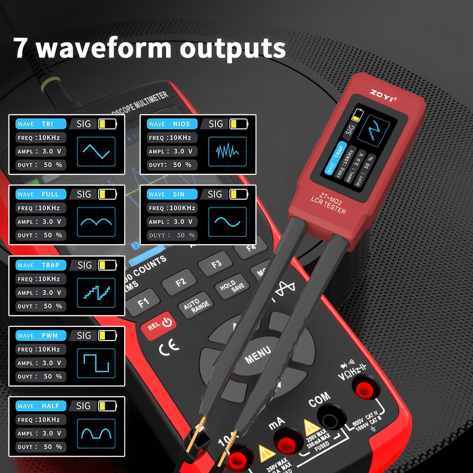 Mini pince à épiler intelligente LCR SMD ESR Testeur Résistance Capacitance Inductance Continuité Diode Test Outils de mesure (ZT-MD2 + carte d'étalonnage)
