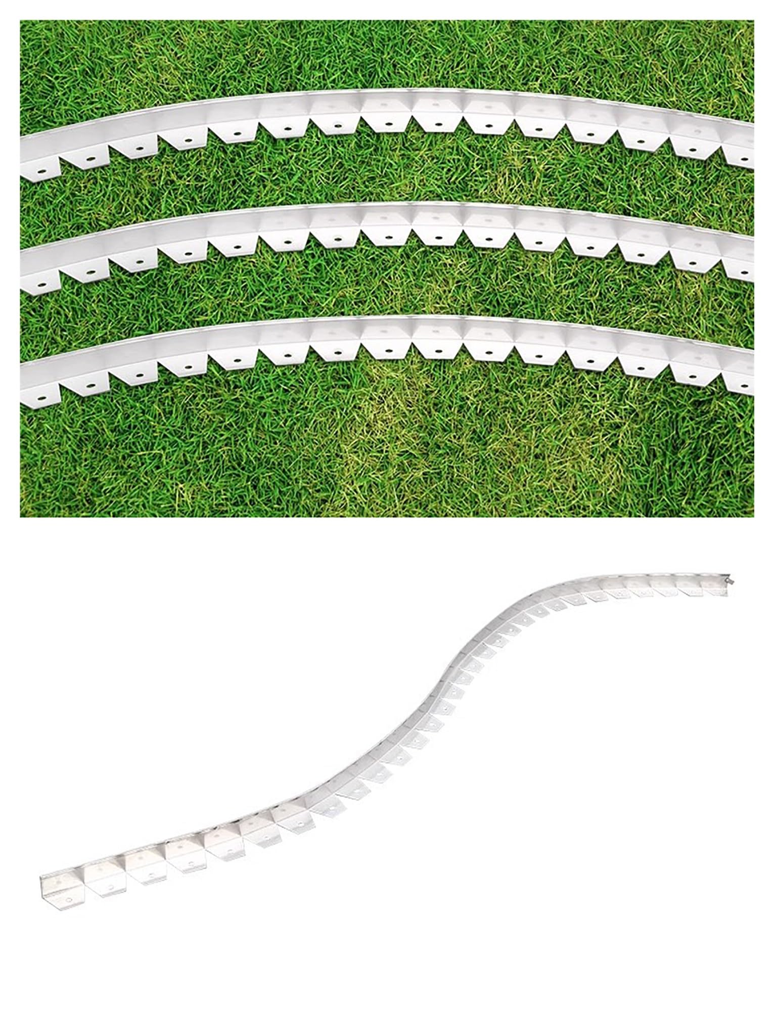 EBZFASO Steel Lawn Edging, 304 Steel Edging Fle ible Border(50x50x1mm)