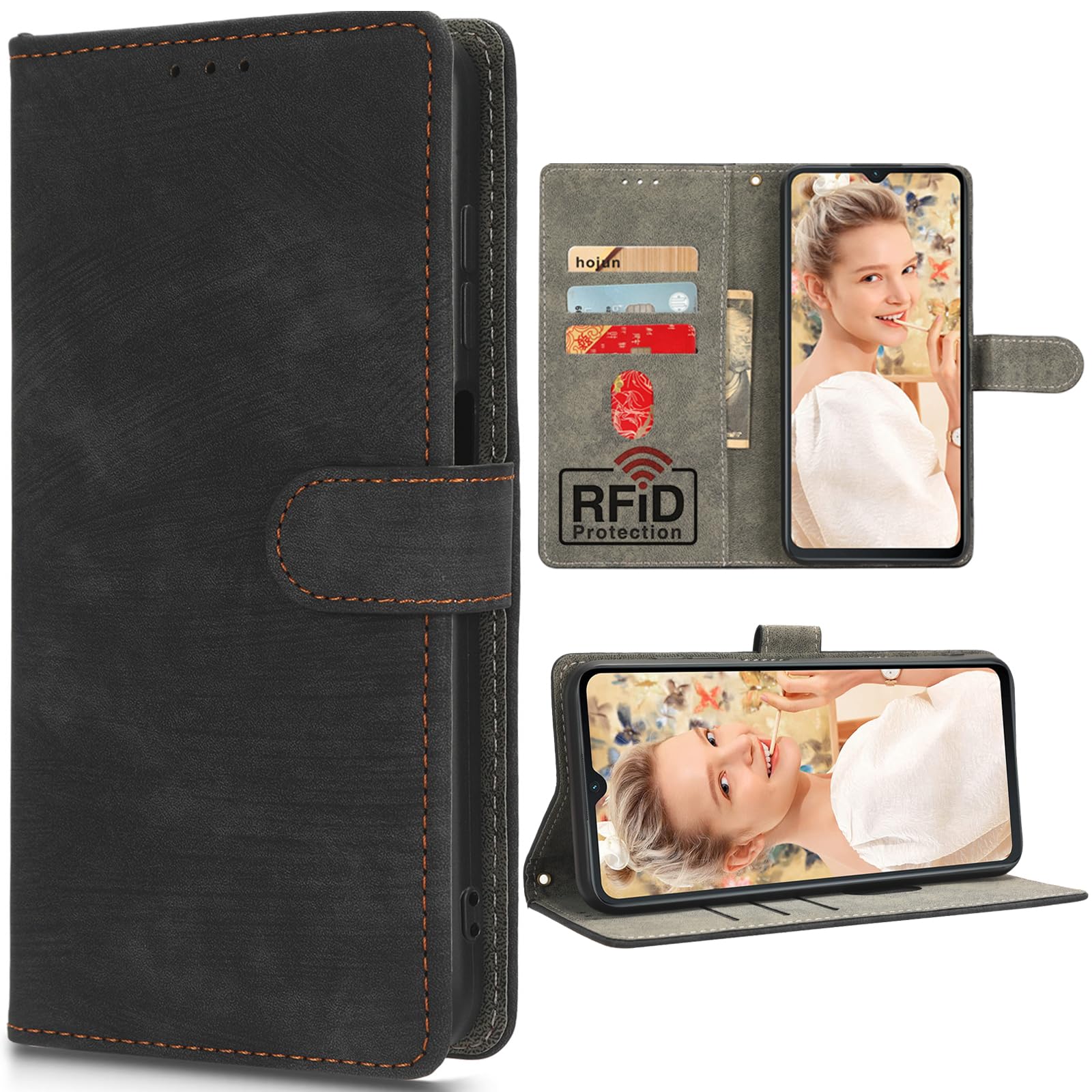 BAILI RFID Blocking Case for Oscal Tiger 8/Shark6, Kickstand, Card Holder, Wallet Cover for Oscal Tiger 8/Shark6-01